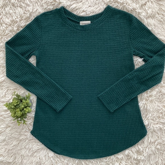 🎉HP🎉 Cherish Brushed Waffle LS Top 💗 Forest Green - Picture 5 of 12